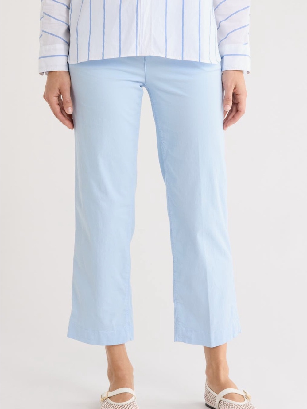 Frank & Eileen Westport Light Blue Cropped Straight Pants